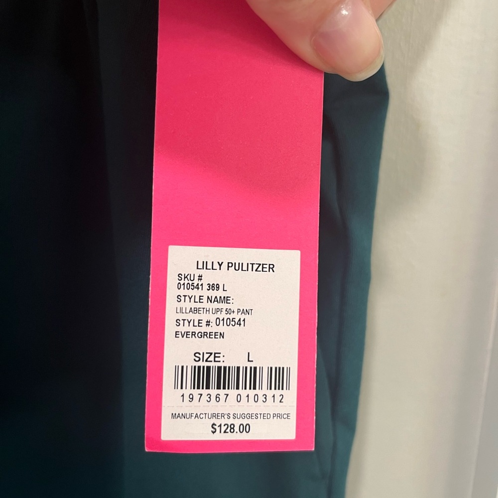 NWT Lilly Pulitzer Lillabeth Pants, size Large, Evergreen color